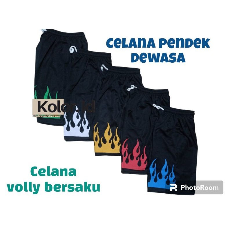[Bahan halus dan Nyaman] Celana Pendek Cowok Motif Api Dewasa dan anak Celana Pendek Viral Celana