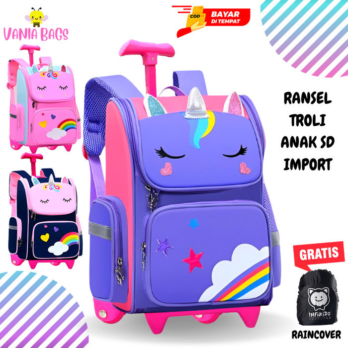 Tas koper anak perempuan sd import karakter lucu