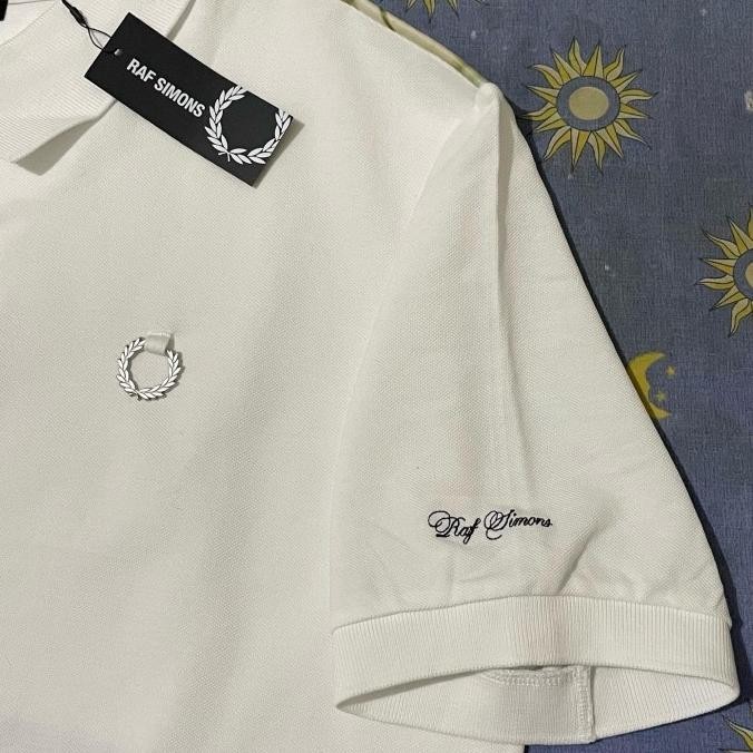 [New] Fred Perry X Raf Simons White Yok Print Polo White