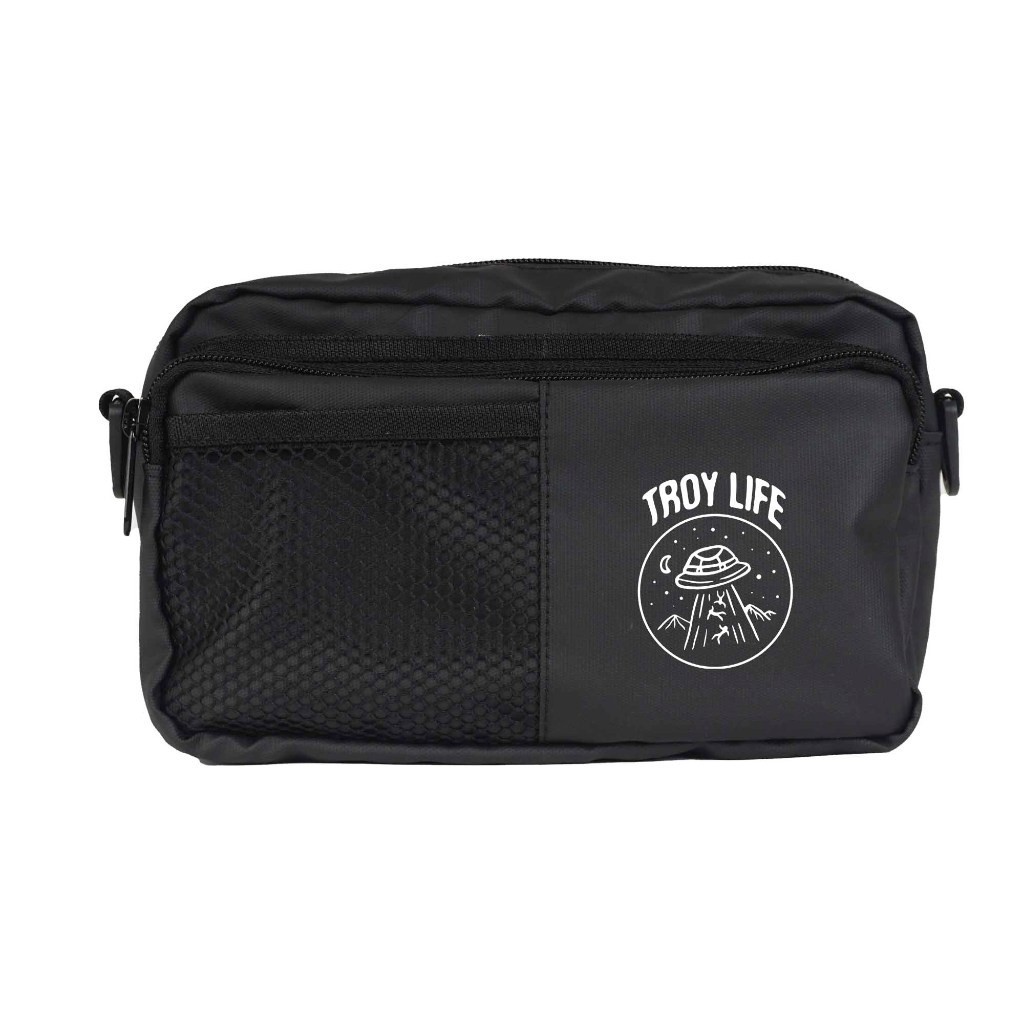 Troy Company Sling Bag Compact Black UFO - Slingbag Hitam Tas Selempang Hitam SBD 1743