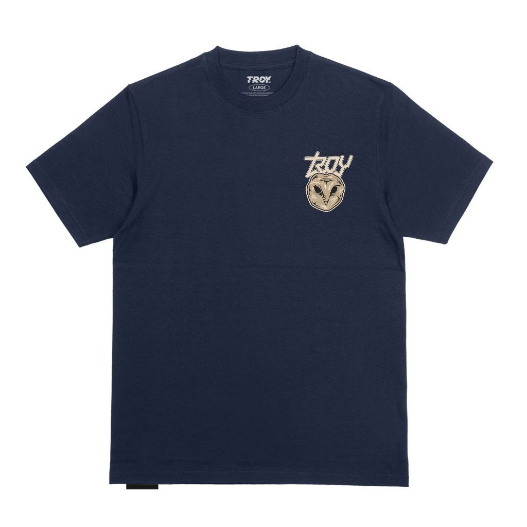 Troy Company T-shirt Blue Navy Testa Gufo - Kaos Lengan Pendek Kaos Biru Navy MTD 2476