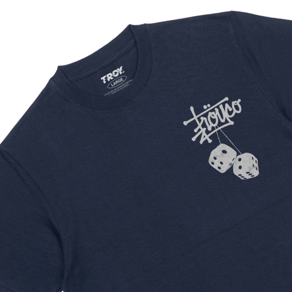 Troy Company Tshirt Blue Navy Two Dice - Kaos Lengan Pendek Kaos Biru Navy MTD 2417