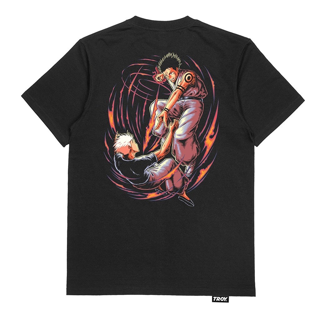 Troy Company Tshirt Kaos Hitam Jujutsu Kaisen Gojo Sakuna MT 2383