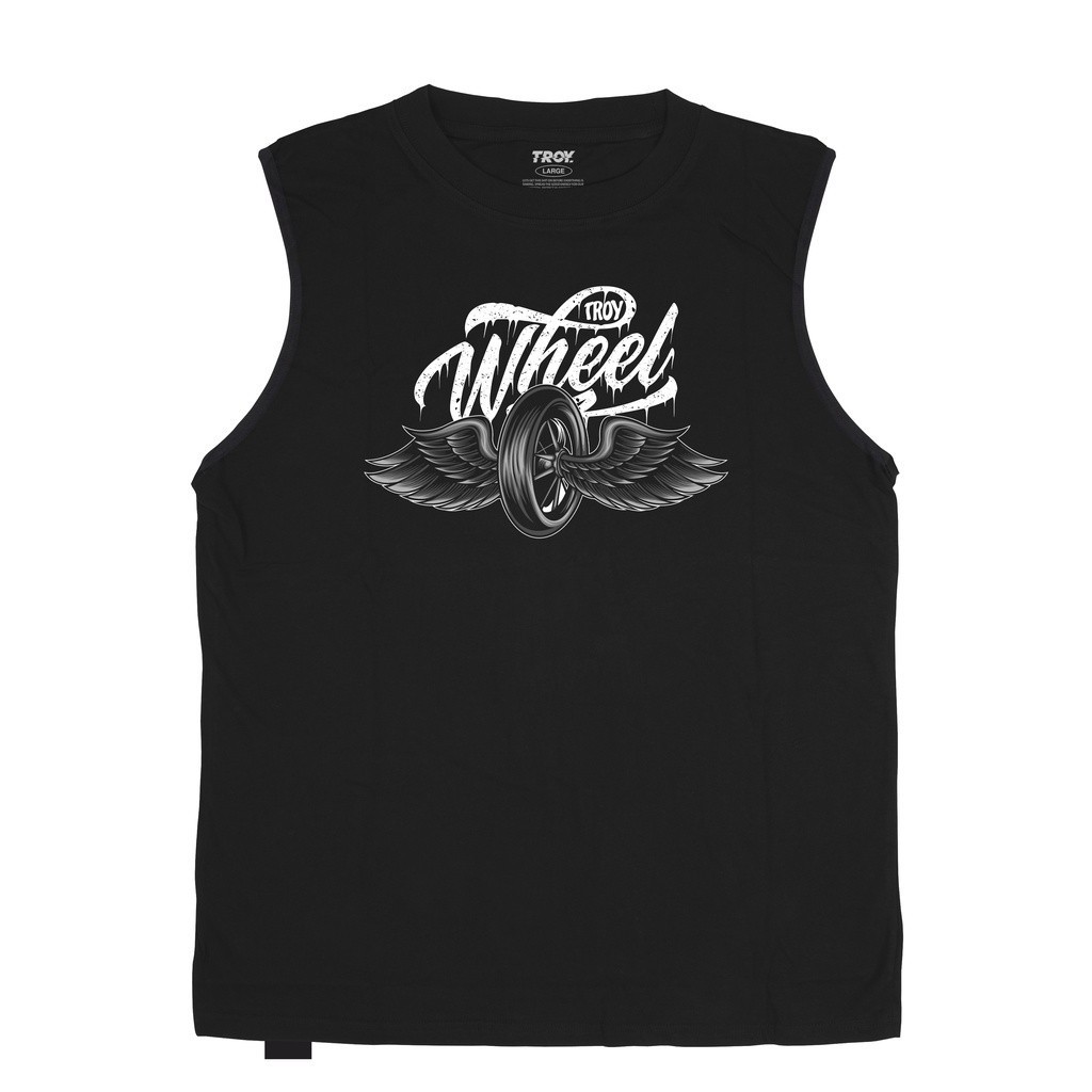Troy Company Tshirt Singlet Black Whinged Whell - Kaos Pria Tanpa Lengan Hitam TS 2298