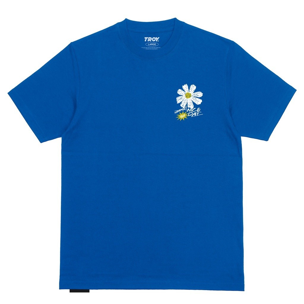 Troy Company Tshirt Royal Blue Nice Day - Kaos Lengan Pendek Kaos Biru Benhur MTD 2288