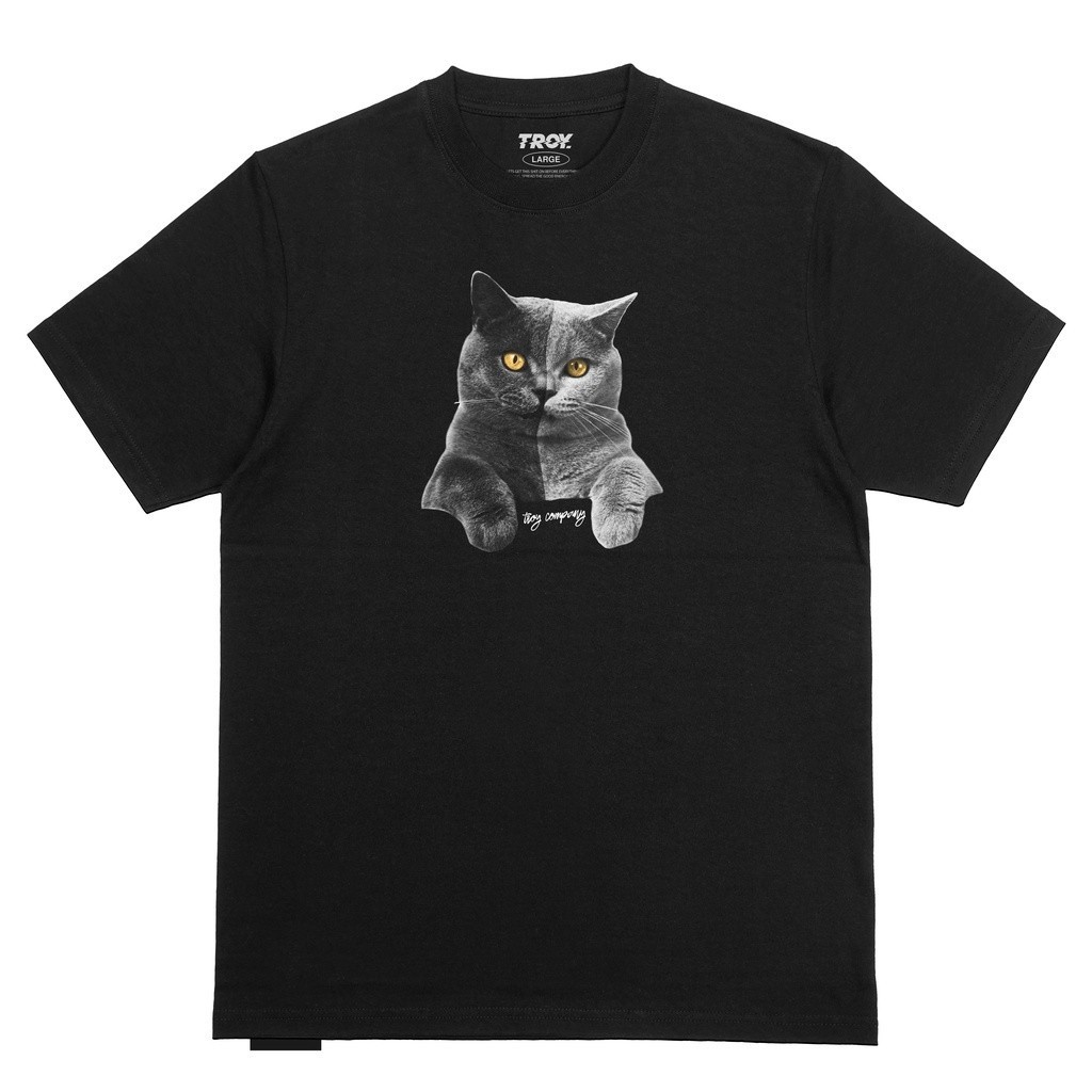 TROY COMPANY Tshirt Black Ibil Cat - Kaos Pria Lengan Pendek Hitam MTD 2172