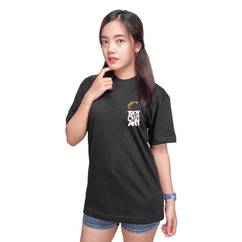 Troy Company Tshirt Black Broken Moon - Kaos Pria Lengan Pendek Hitam MTD 1812