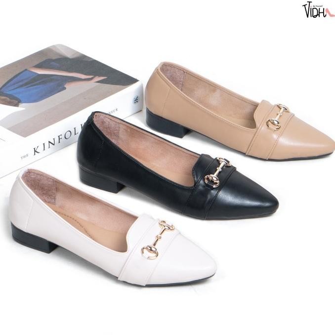 Sepatu Wanita Slip On 3Cm Kerja Hak Tahu Heels Vidha Dh14