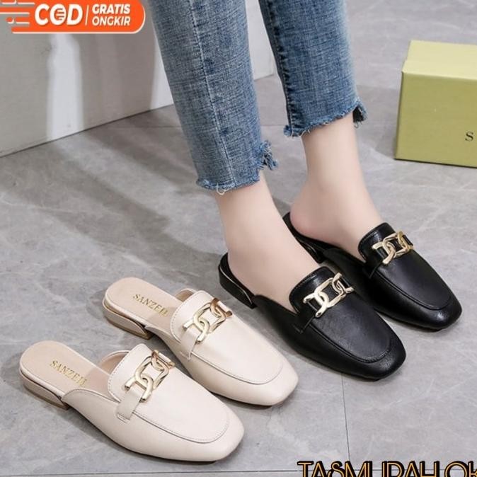 Sepatu Sandal Selop Mules Wanita Import Branded Anti Slip On Batam Ori