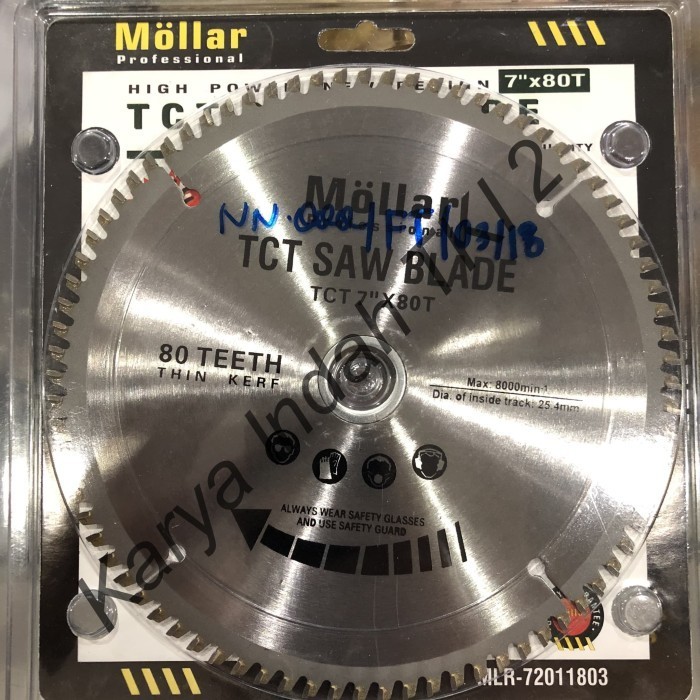 Mata Gergaji Mitre Saw 7" 80T Mollar Tct Aluminium Circular Saw Blade