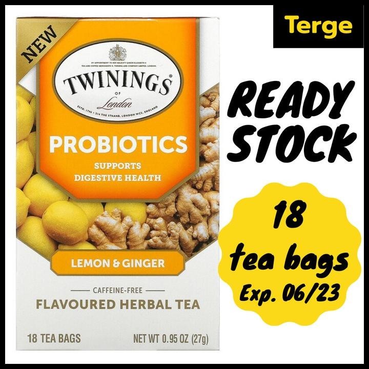 

Teh Twinings Probiotics English Breakfast Lemon Ginger Peppermint