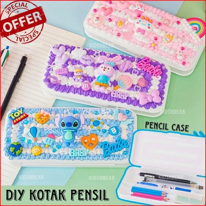 

KNB Diy Pencil case menghias kotak pensil 3D Kyutocream Deco Cream Kit