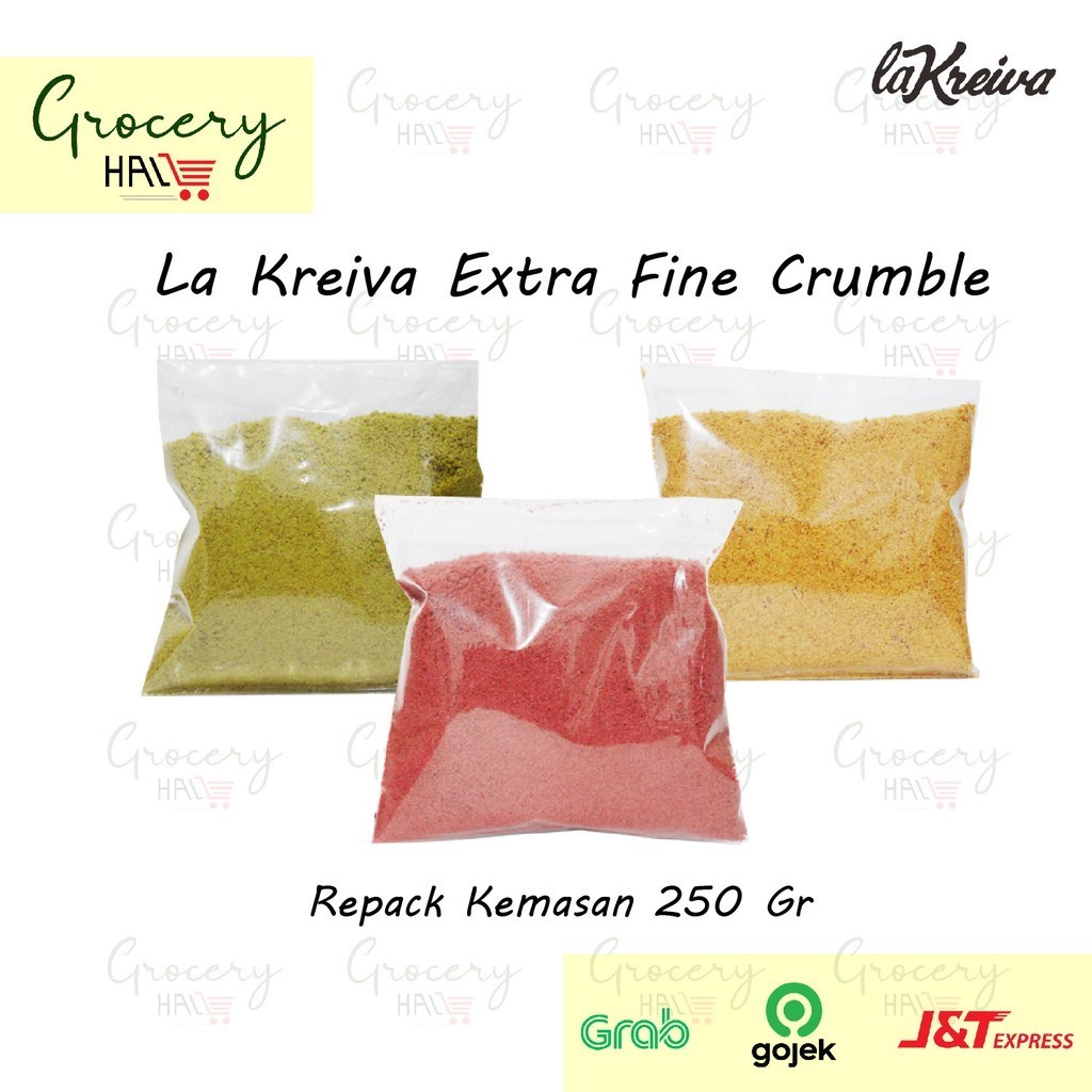 

LA KREIVA EXTRA FINE CRUMBLE 250 GRAM ( REMAHAN BISKUIT HALUS LA'KREIVA )