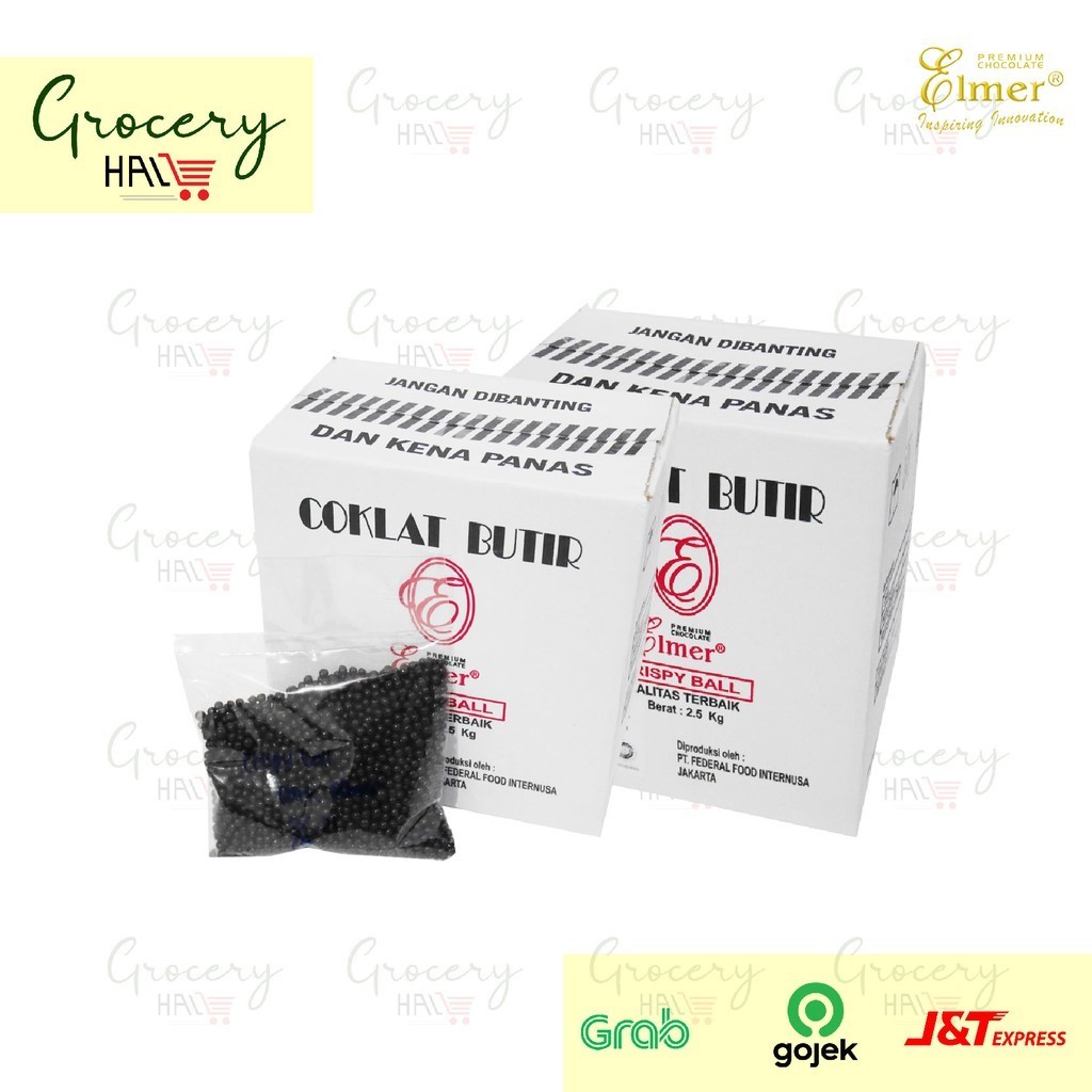

CRISPY CHOCOLATE BALL ELMER KEMASAN KARDUS 2,5 KG ( DARK / STRAWBERRY / MILK )
