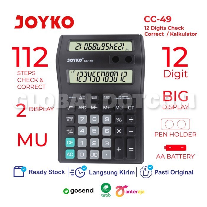 

JOYKO CC-49 KALKULATOR DAGANG 2 LAYAR DUAL DISPLAY CALCULATOR 12 DIGIT