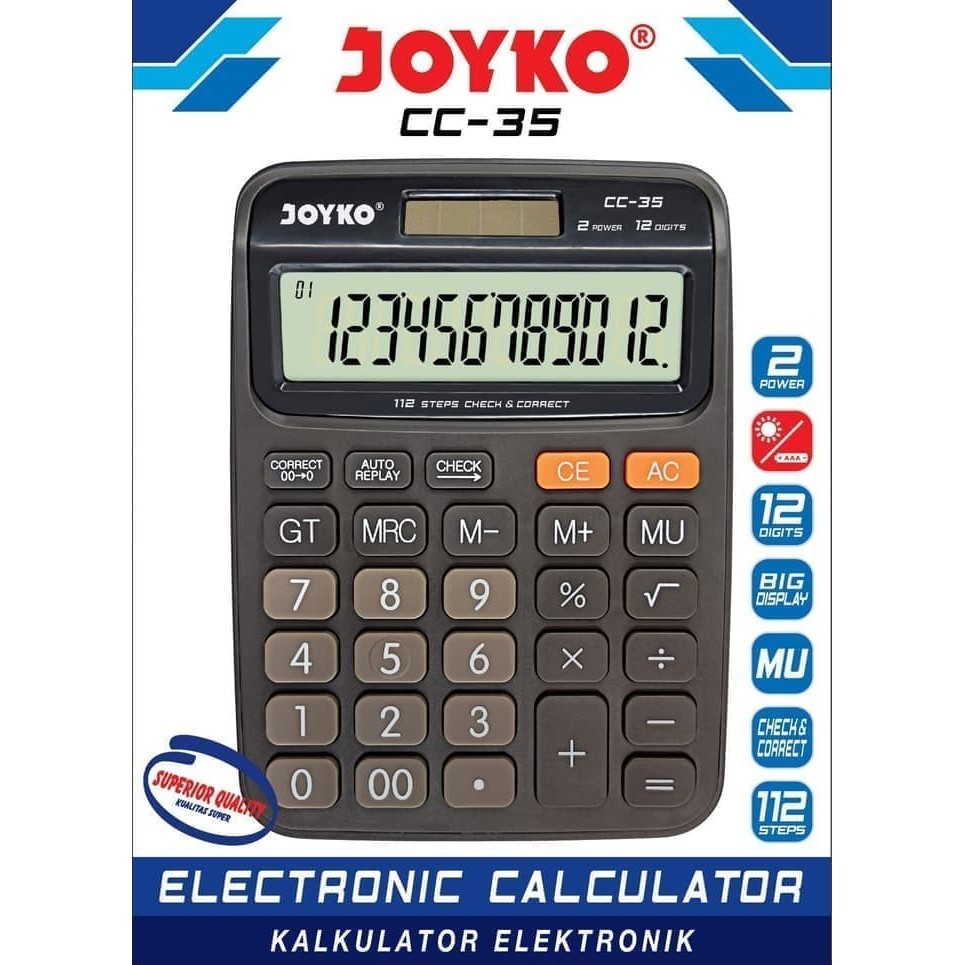 

CALCULATOR / KALKULATOR JOYKO CC-35 / 12 DIGITS / CHECK CORRECT