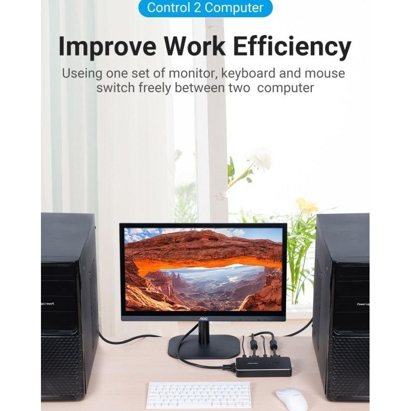 Vention Vga Kvm Switch Usb 2.0 Keyboard Mouse Printer Arthagading