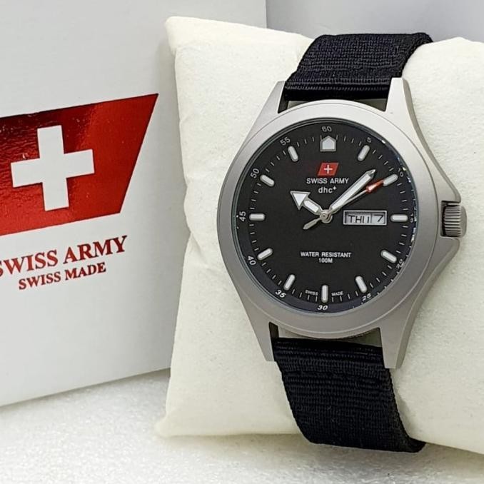 Jam Tangan Swiss Army Original 100% Kanvas Pria Free Box Ori Murah