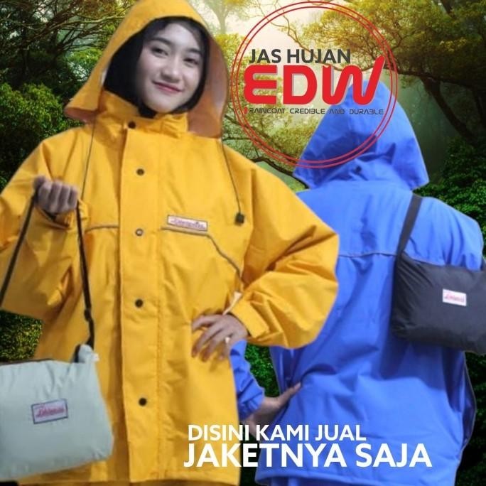Jaket Jas Hujan Edelweiss Edw Jaketnya Saja Bahan Taslan Balon
