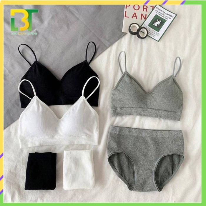 BARU LBT BRA SET WANITA 6660 ONE SET TANKTOP BH CELANA DALAM WANITA ELASTIS