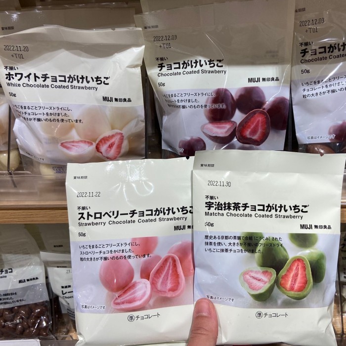 

Ready Chocolate coated strawberry muji