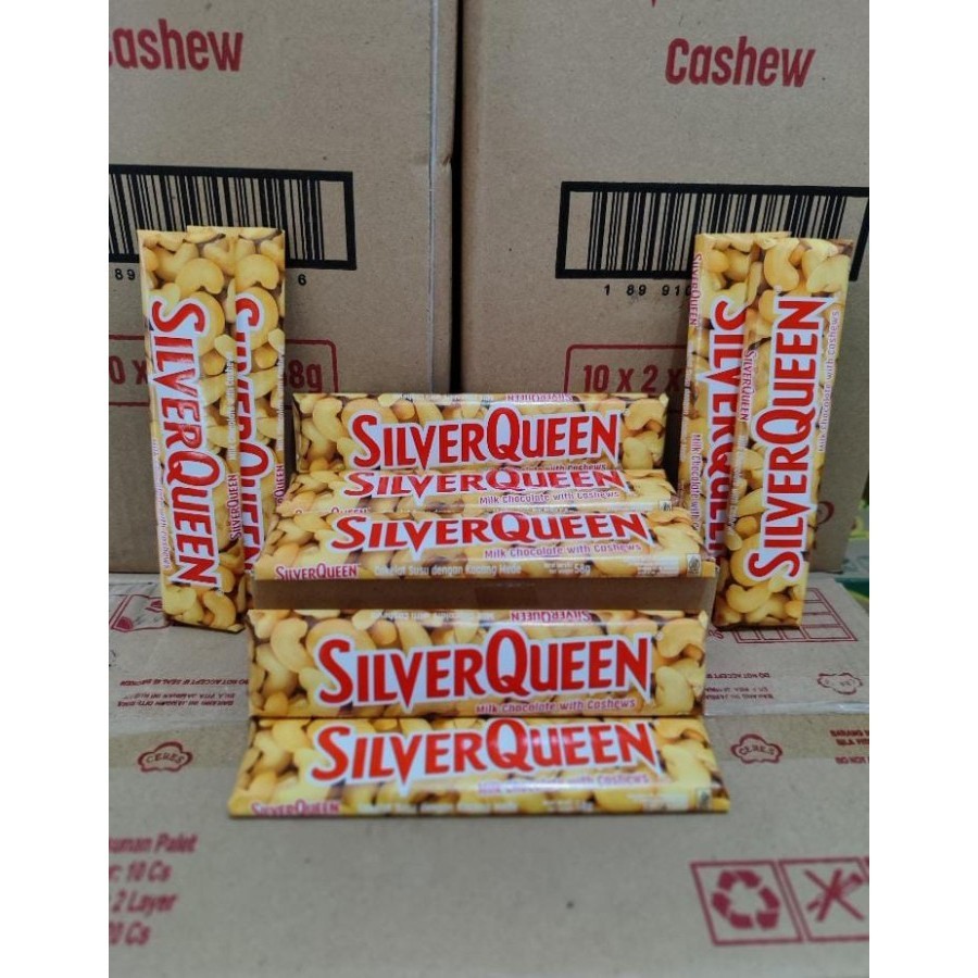 

Ready Silverqueen 58gr 1 box isi 10 SQ Mede Almond