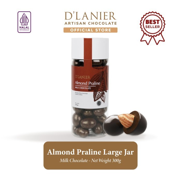 

Ready D'Lanier Almond Praline with Milk Chocolate - 300 gr (Large Jar)