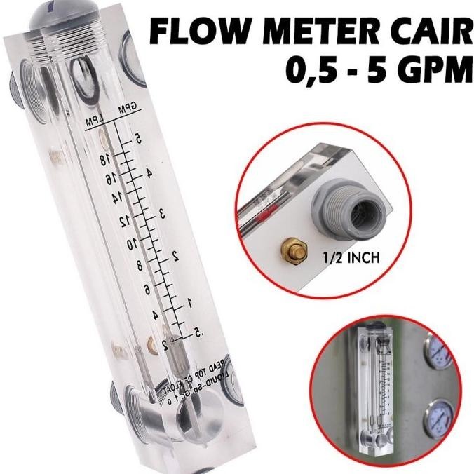 New Flow Meter Ro 5 Gpm Presion Flowmeter Rotameter Regulator Air 0,5