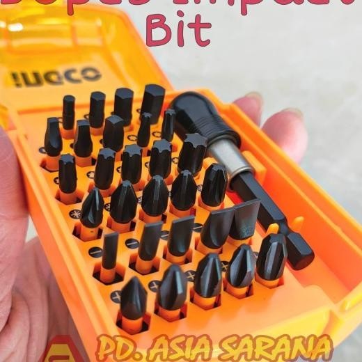 Impact Screwdriver Bit 30Pcs Set Ingco Aksd68303 Mata Obeng Magnet +-