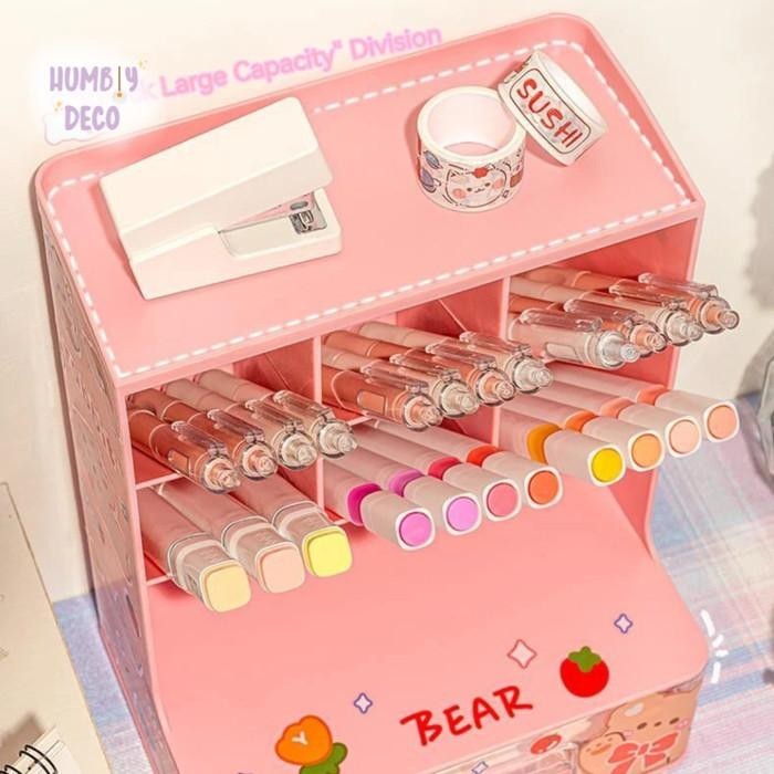 

Korean Aesthetic Grid Stationary Holder Desktop Storage Rack Organizer