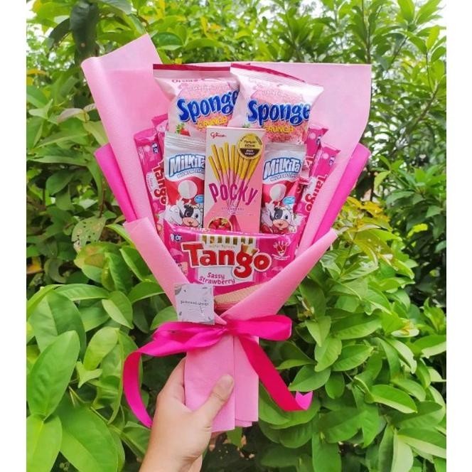 

Flashsale (S) Buket Pink Sponge 2 Lucu Cantik/Paket/Bingkisan Snack Ulang Tahun/Ultah/ Wisuda/Kado/Hadiah Sale