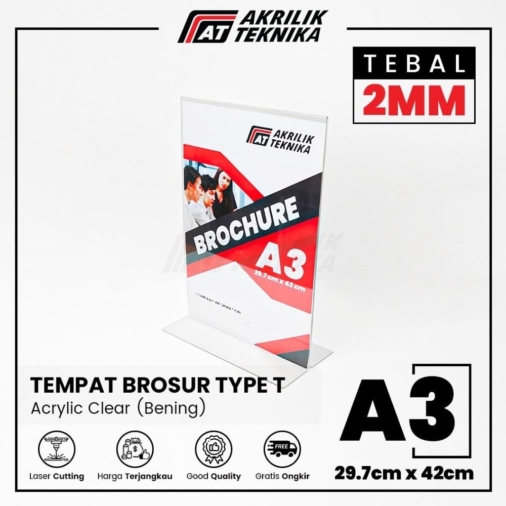 

Premium Tempat Brosur Akrilik Tent Card Holder Portrait T - Ukuran A3 2Mm Sale