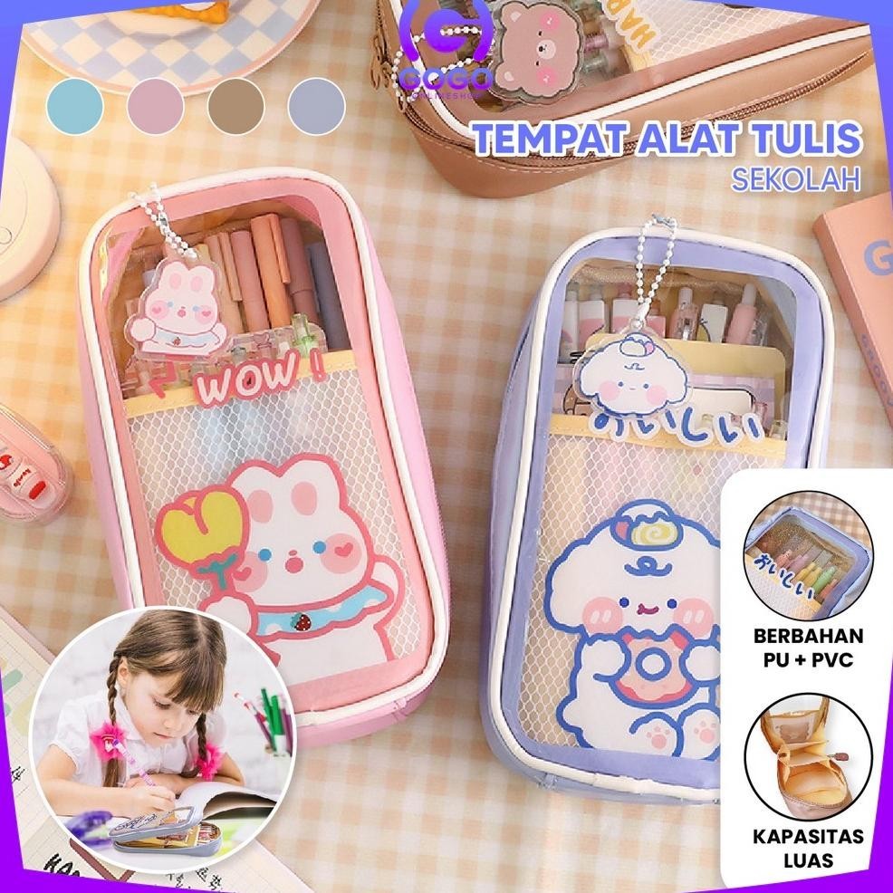 

Premium Gogo-A61 Tempat Pensil Anak Transparan Motif Kartun Pencil Case Multifungsi Ala Korea Pouch Serbaguna / Tempat Alat Tulis Tempat Pulpen Perlengkapan Sekolah Cod