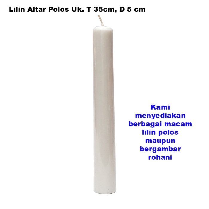 SALE LILIN MISA ALTAR GEREJA PUTIH POLOS ( UK. 35 X 5 CM ) DEKORASI RUANG