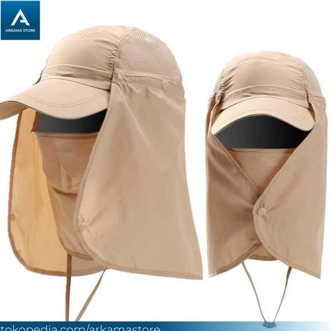 Flymall Topi Pancing Topi Gunung Pria Tentara Jepang Anti Uv Matahari