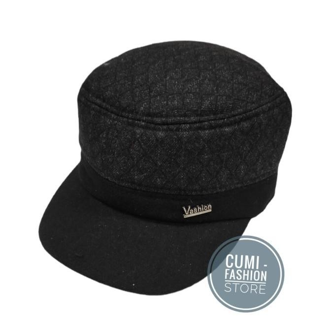 Topi Pria Topi Komando Bahan Woll Import Hitam