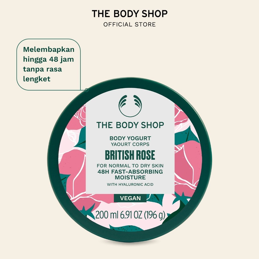 The Body Shop British Rose Body Yogurt 200ml - For Normal to Dry Skin