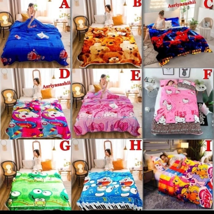 Selimut Bulu Halus Motif Karakter