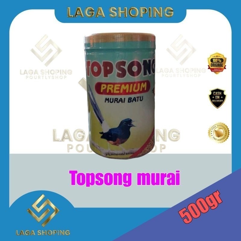 TOPSONG MURAI TOP SONG HUA MEI PREMIUM GOLD LARK branjangan makanan burung muray wambie protein 23% 