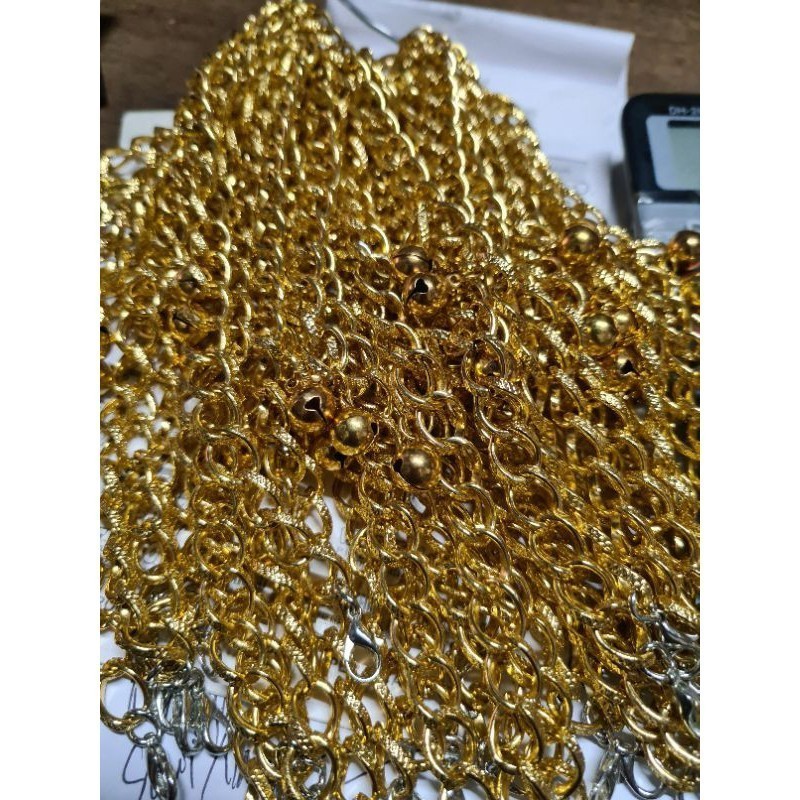 kalung rantai kucing gold anjing variasi rante lonceng asesoris Lampam ID