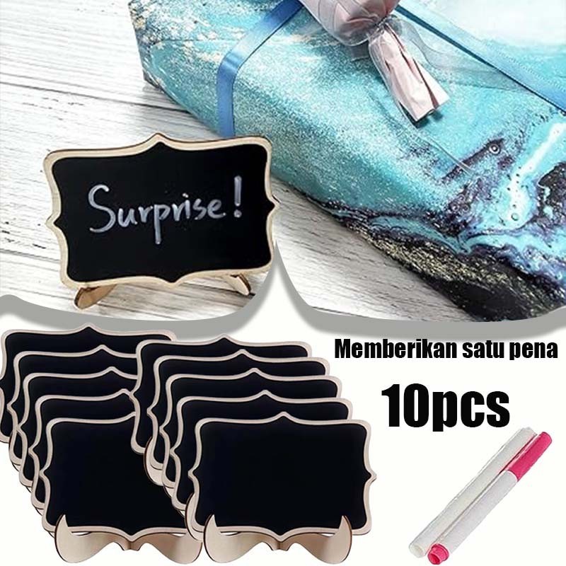 10 Pcs Papan Kapur Mini Chalkboard Papan Kapur Menu Cafe Papan Tulis Kapur Kecil Kayu Papan Reservas