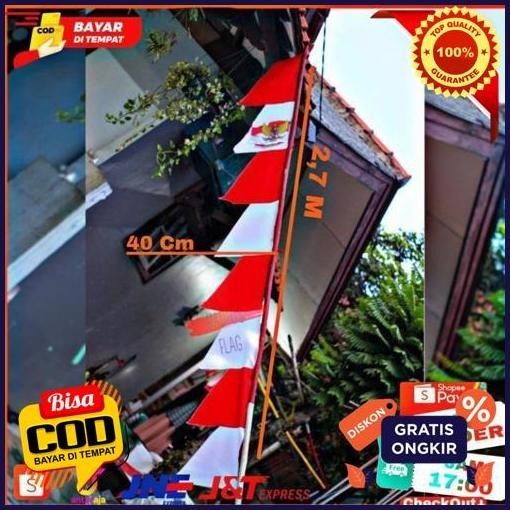 Flash Sale Bendera Umbul-Umbul Warnawarni Promo  Panjang 2,7 M Promo Hemat