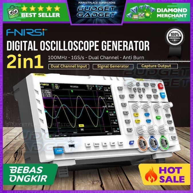 FNIRSI Osiloskop Digital Oscilloscope 2 in 1 100MHz 1GSa/s Dual- 1014D