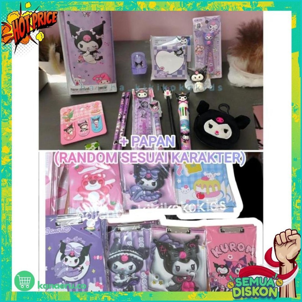 

(Krmi) Paket Atk Sanrio Kuromi/Cinnamoroll/Mymelody/Pompompurin