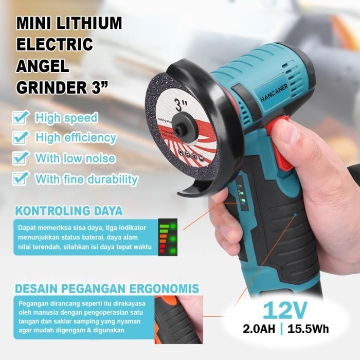 Mesin Gerinda Angle Grinder Mini Penggiling Sudut Listrikgerinda Tanpa Kabel