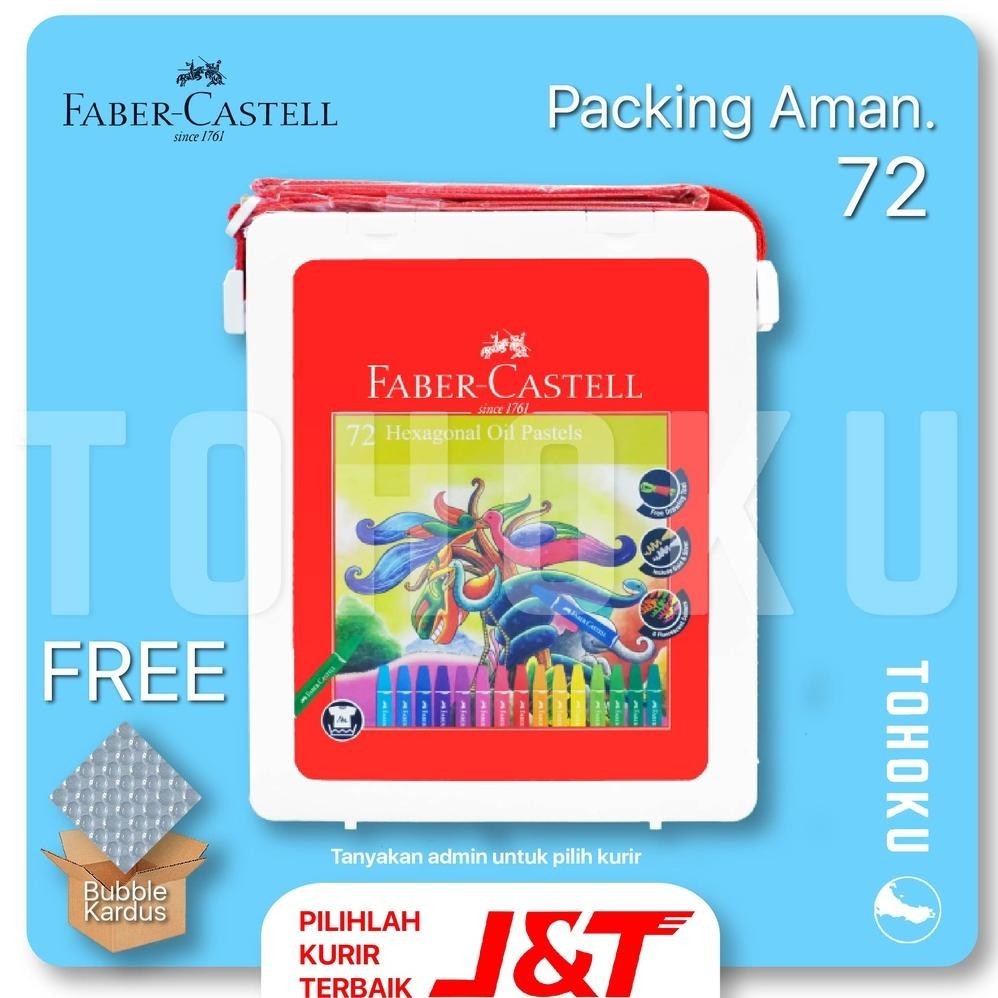 

BACK TO SCHOOL CRAYON 72 WARNA FABER CASTELL HEXAGONAL OIL PASTEL + FREE BUBBLE + KARDUS