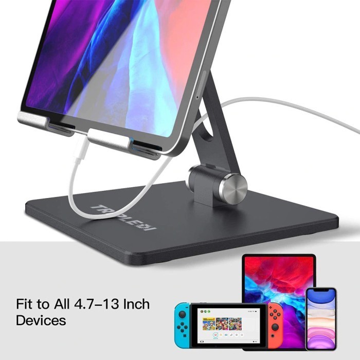 Tripledi Holder Stand Aluminium Desktop Pos Meja Kasir Hp Tablet Ipad