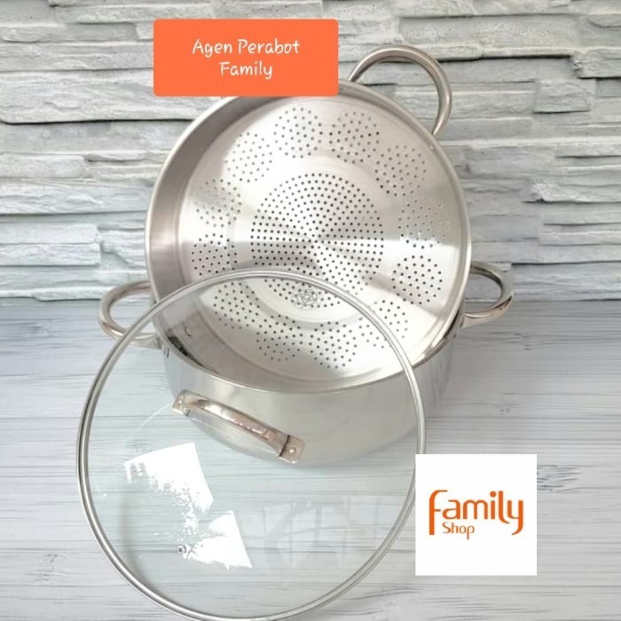 Super Steamer 40 Cm 2 Susun Supra Stainless Steel Panci Kukus Langseng