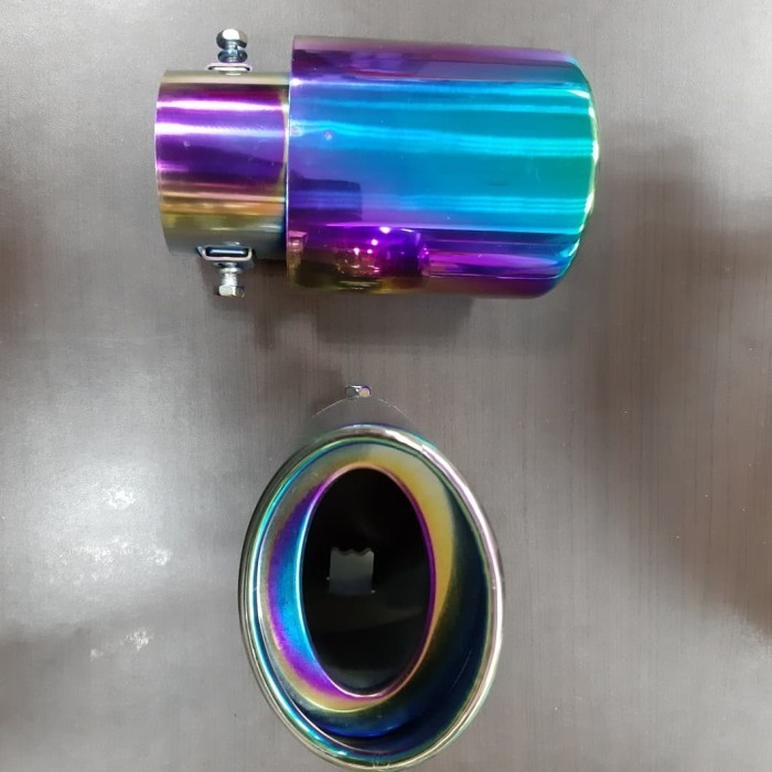 Buntut Knalpot Mobil Universal Model Oval Warna Warni