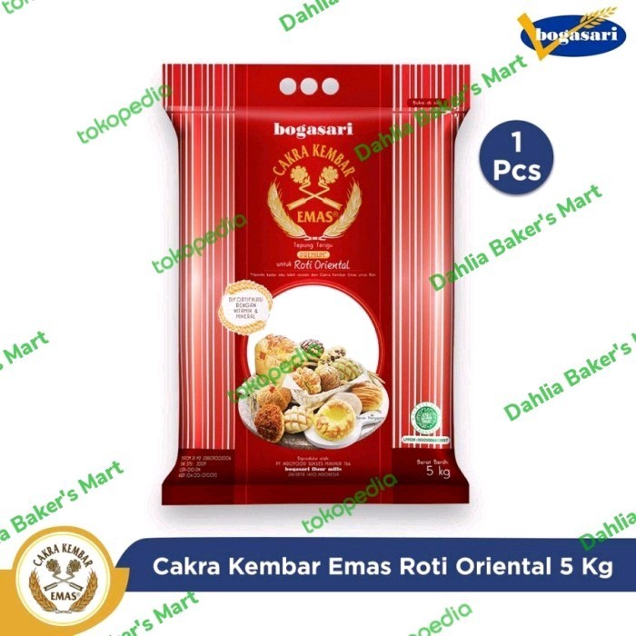 

Tepung Cakra Kembar Emas Roti Ental 5 Kg